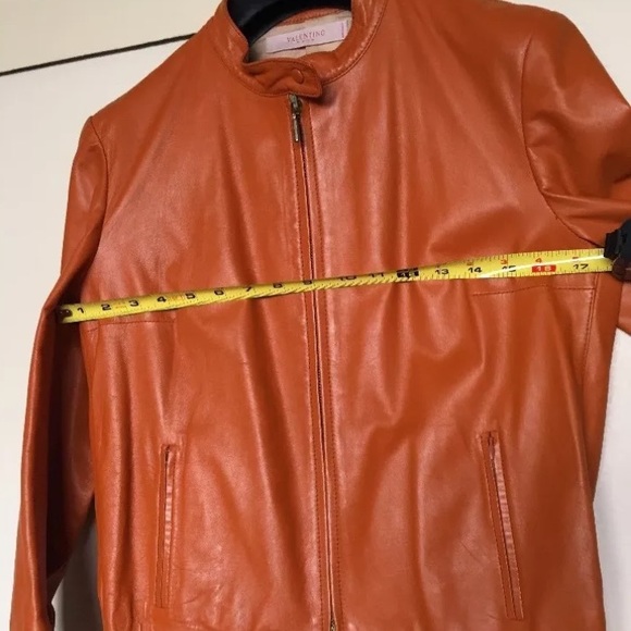 NOS Valentino Roma Leather Jacket ITALY Orange - Picture 5 of 8